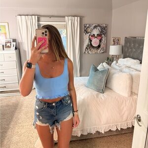 Zara Light Blue Crop Top